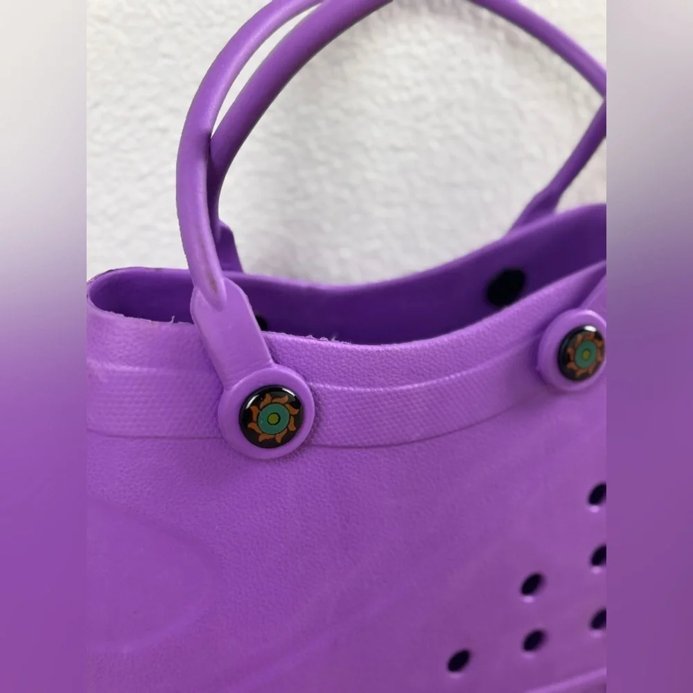 Optari Sol Tote Croc Style Purple Large Hand Tote Bag Waterproof Colorful